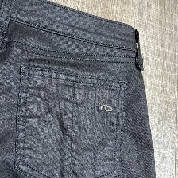 RAG & BONE Women's Black Shimmer Skinny Legging Jeans in Shoreditch - Picture 8 of 11